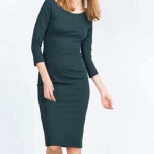 Zara Trafaluc Teal Long Sleeve Dress